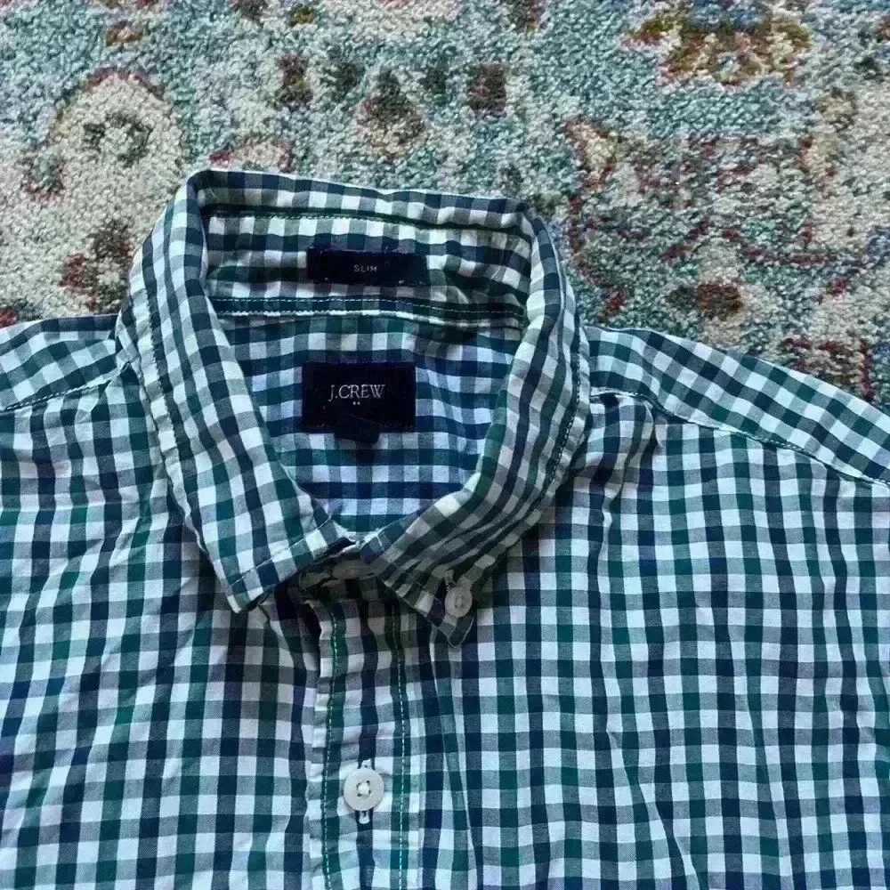 Jcrew checked blue and green button down